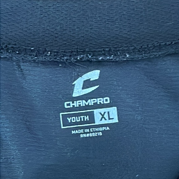 Champro Youth XL Solid Black Hockey Practice Jersey Faceoff V-Neck - Picture 3 of 4